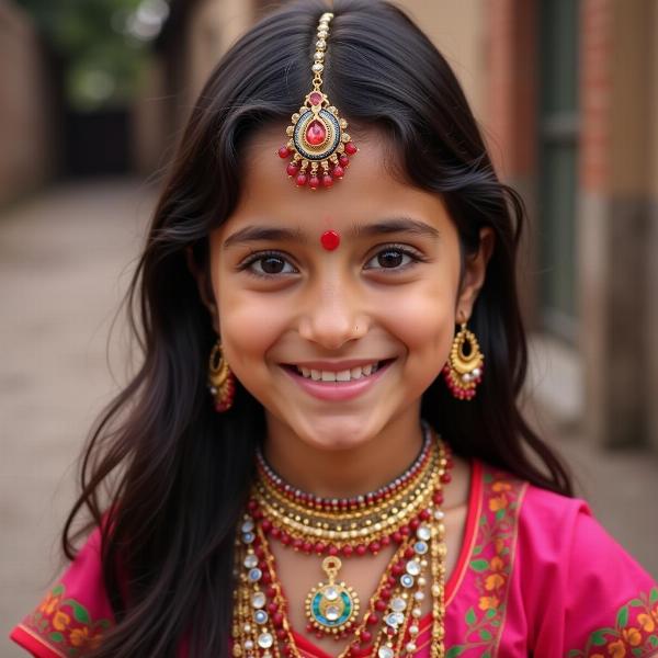 Young Girl in Traditional Indian Dress