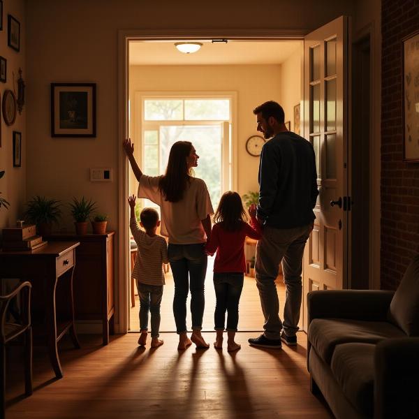 Family Leaving for Home