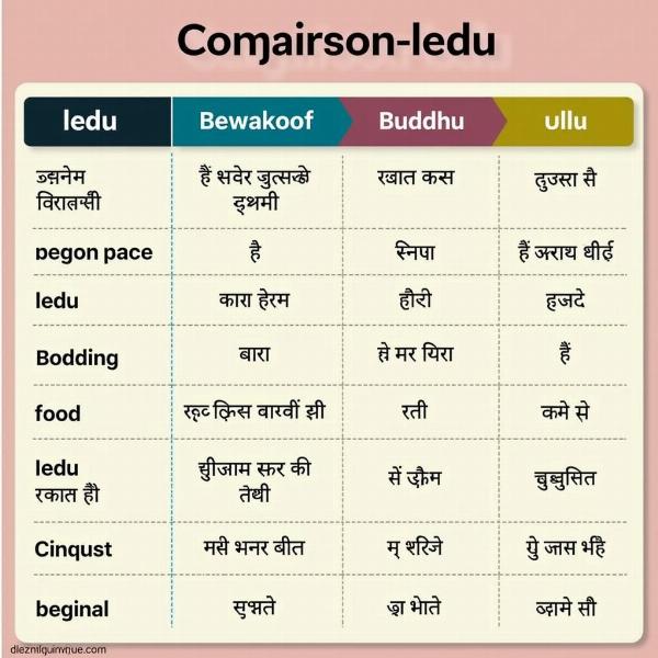 Comparison of Ledu with Other Hindi Slang Words