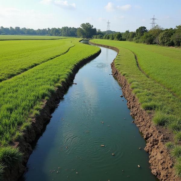 Drainage system in a low-lying area