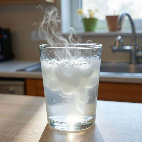 Lukewarm water in a glass