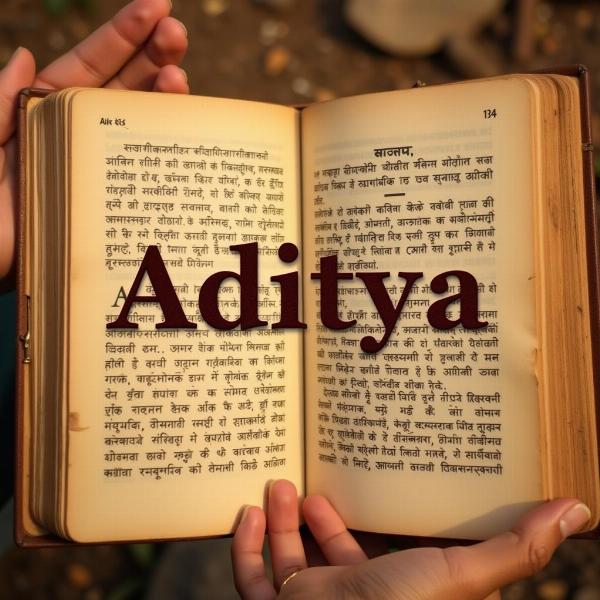 Vedic Scripture Page with Mention of Aditya