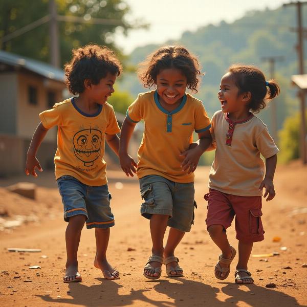 Children playing and laughing