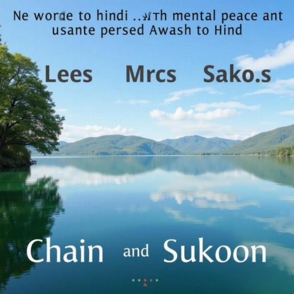 Mental Ease and Relief: चैन (Chain) / सुकून (Sukoon)