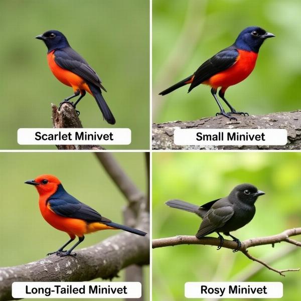 Different Minivet Species in India