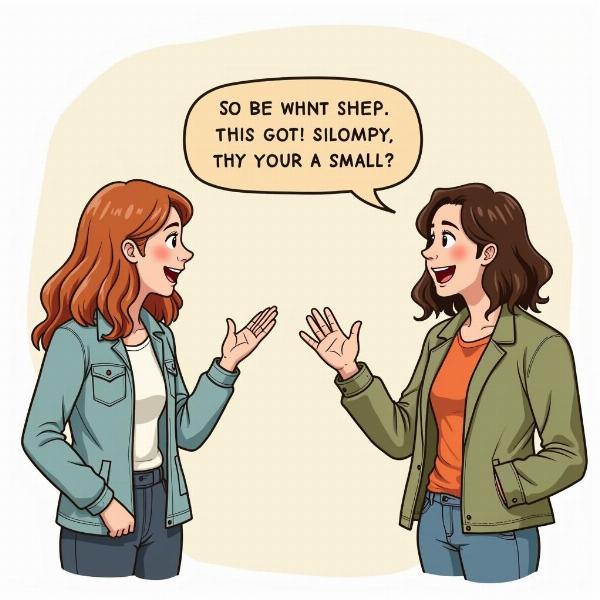 Illustrating a casual conversation about a minor mistake