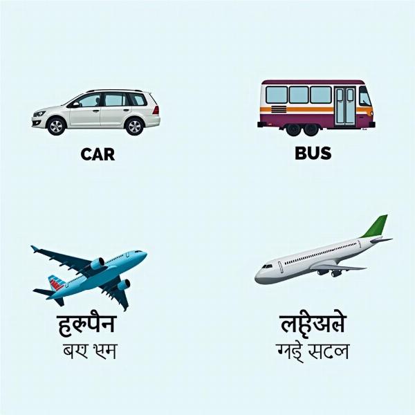 Mode of Transport in Hindi