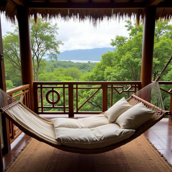 Modern hammock at an Indian resort