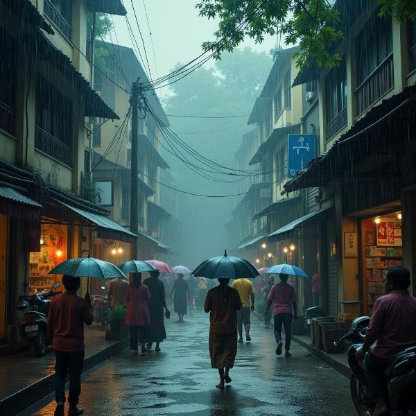 Torrential rain in India