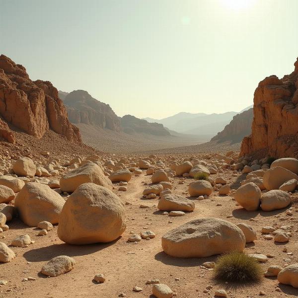 Bare Rocks in Arid Landscape