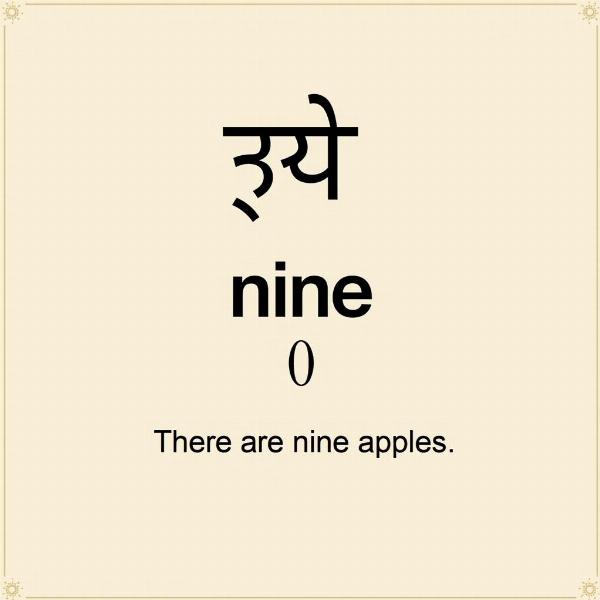 Hindi Representation of Nine