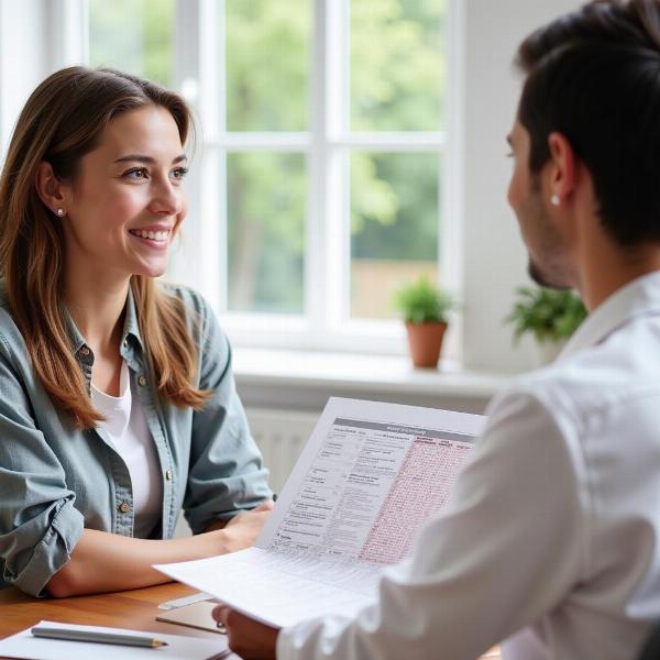 Nutritionist Consulting Patient with Diet Chart