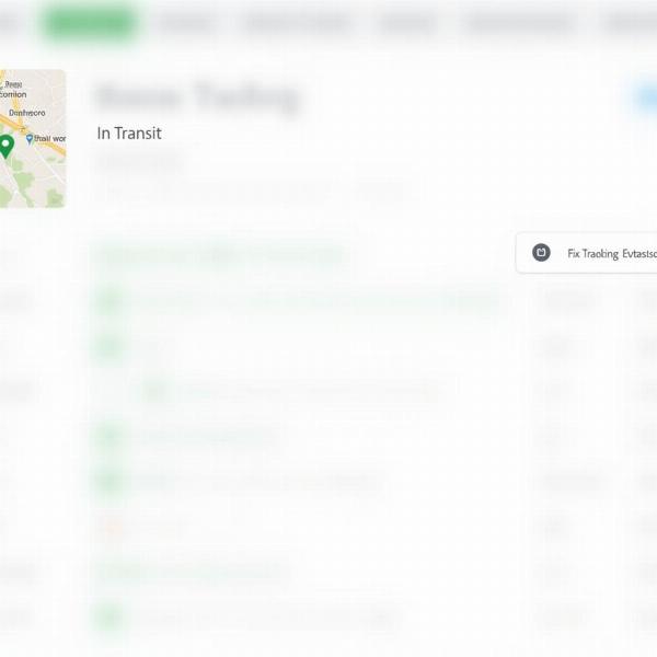 Online tracking showing "in transit" status