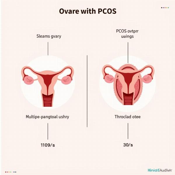 PCOD Ovary Diagram in Hindi