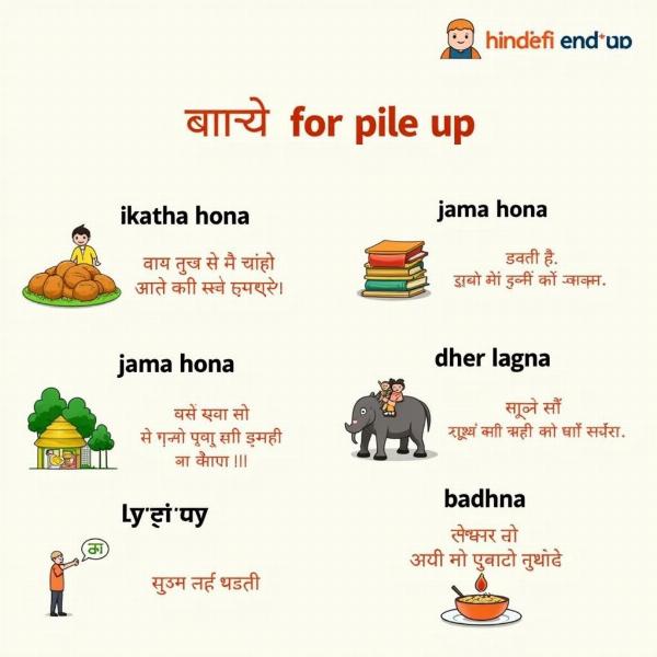 Pile Up Synonyms Hindi