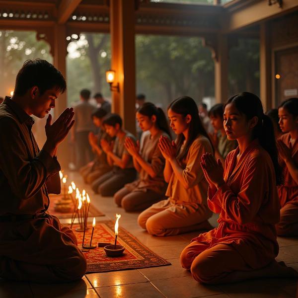 People praying in Hindu temples