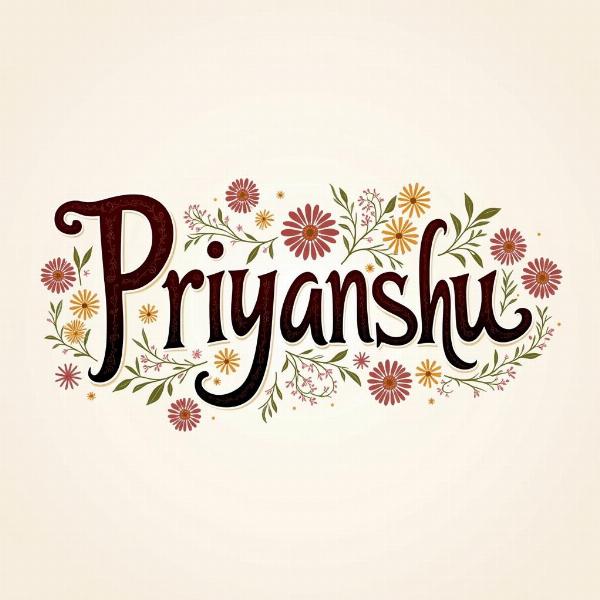 Priyanshu Name Meaning Calligraphy