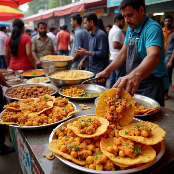 Puchku street food vendor in India