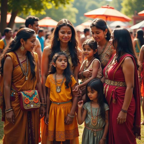 Family Gathering Celebrating Ancestors