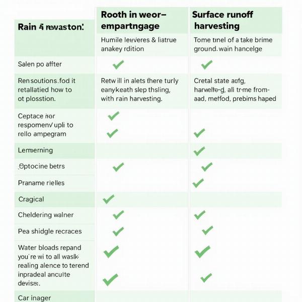 Comparison of Rain Harvesting Methods