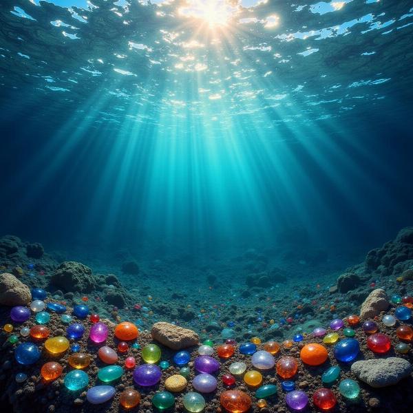 Ocean filled with precious gems