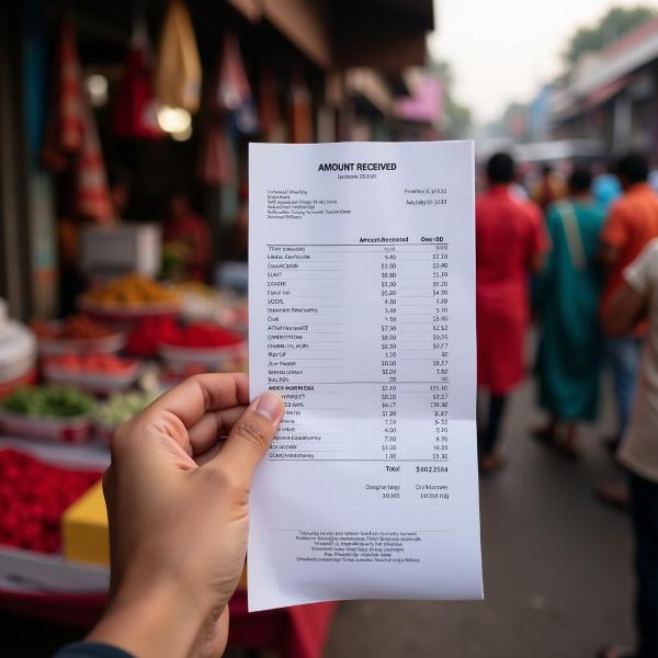 Receipt Amount in India