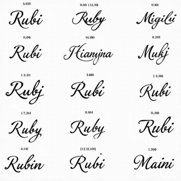 Ruby Name Variations in India