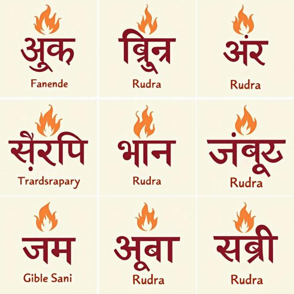 Variations of Rudra in Calligraphy