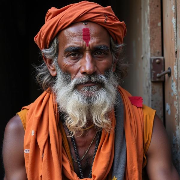 Sadhu in Simple Clothing