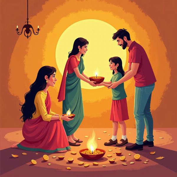 Exchanging Sagan during Diwali