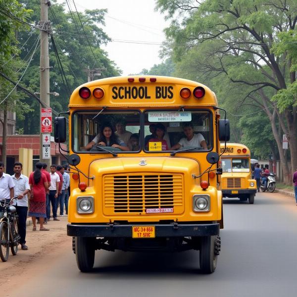 School bus in India