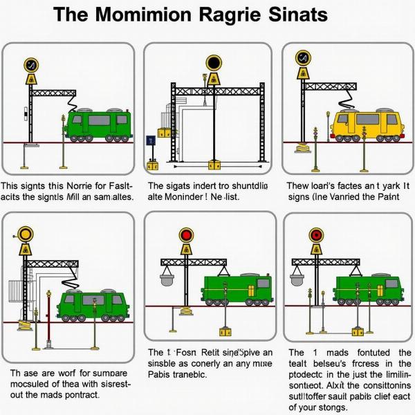 Shunting signals in a railway yard