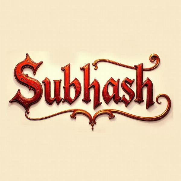 Subhash Name Meaning Calligraphy