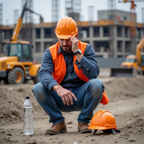 Tired worker resting