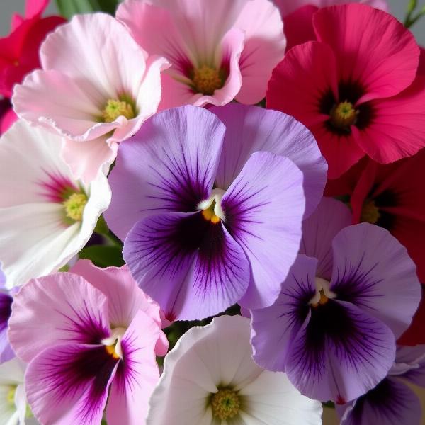 Various Colours of Sweet Pea Flowers