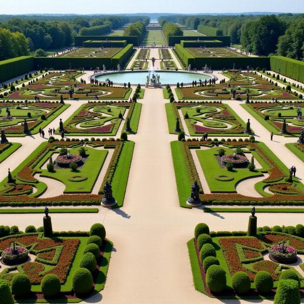 The sprawling gardens of the Palace of Versailles