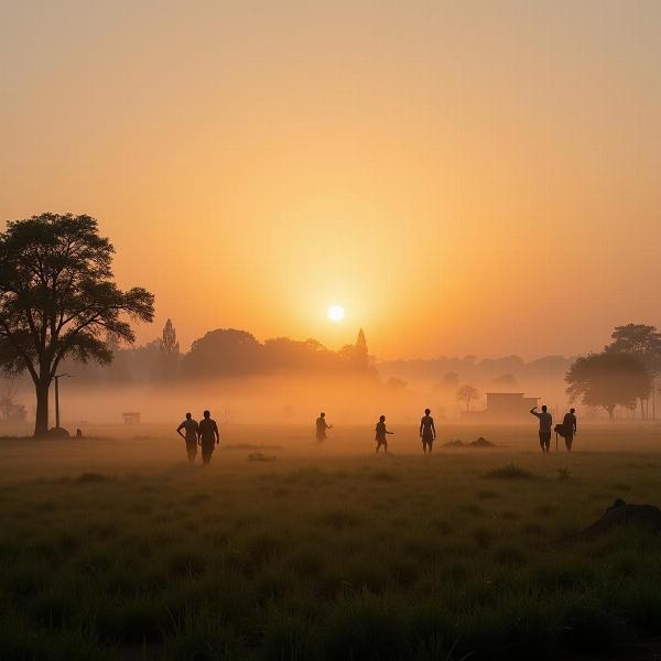 A Serene Very Early Morning Scene in India