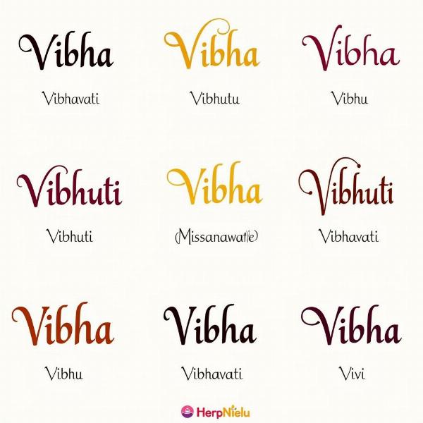 Vibha: Variations and Nicknames in Calligraphy