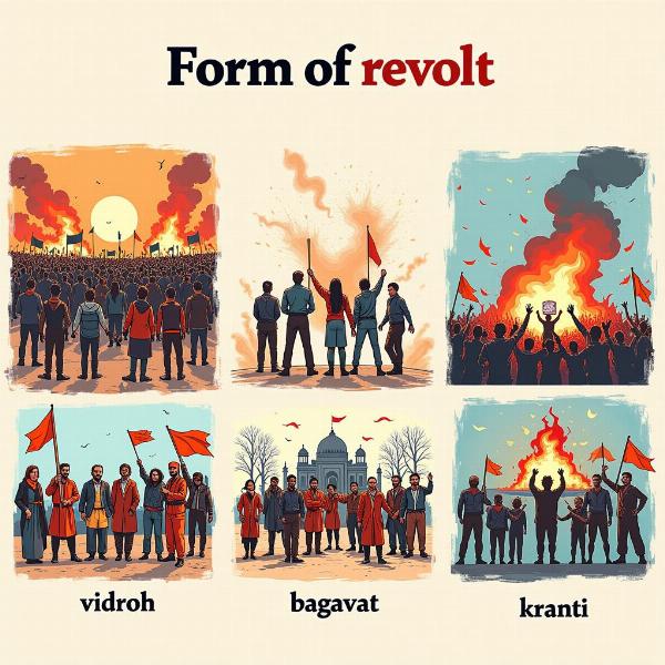 Hindi words for revolt: Vidroh, Bagavat, Kranti