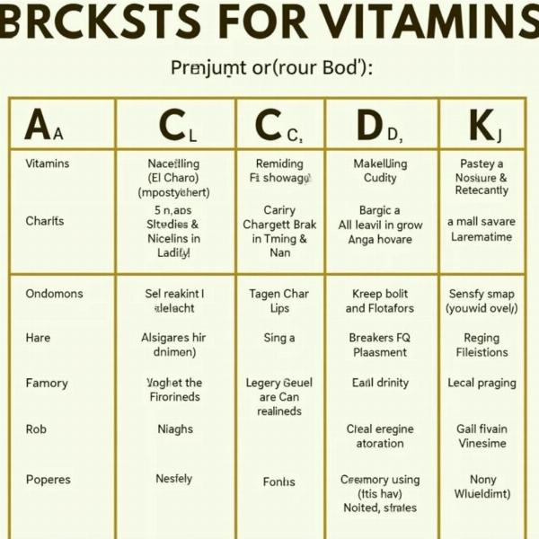 Vitamin Types Chart