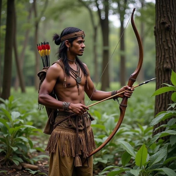 Image of a traditional Indian hunter