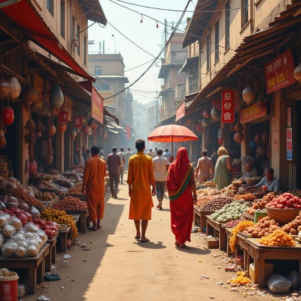 What kind meaning in Hindi - Market scene