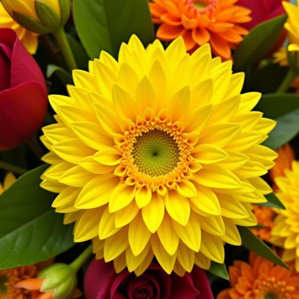 Yellow Chrysanthemum in Diwali Celebration