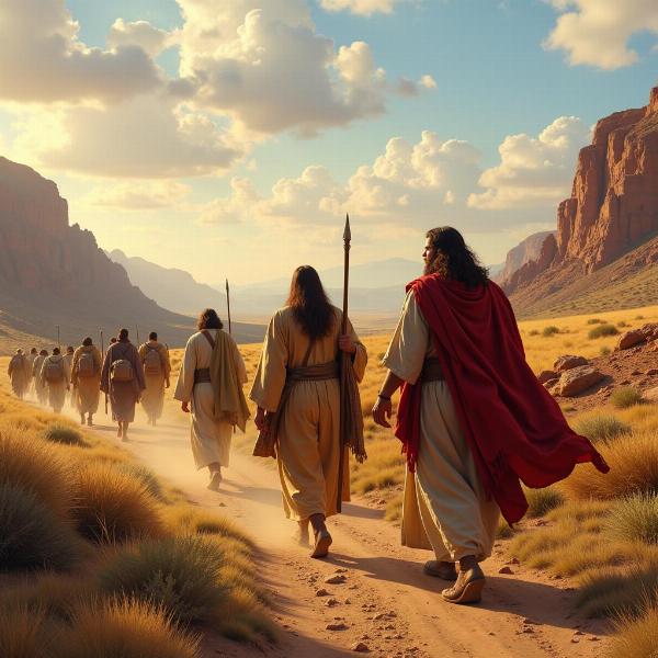 Aaron and Moses Leading Israelites