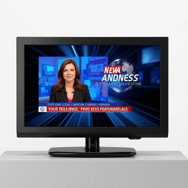 A Television Screen Showing a News Broadcast