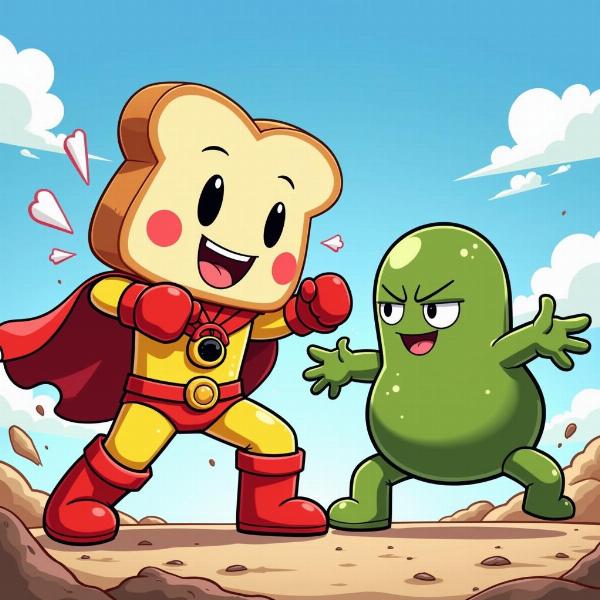 Anpanman fighting Baikinman