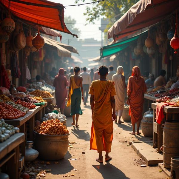 Busy Market in India