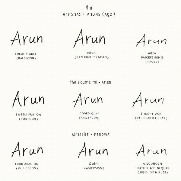 Variations of Arun and Their Usage