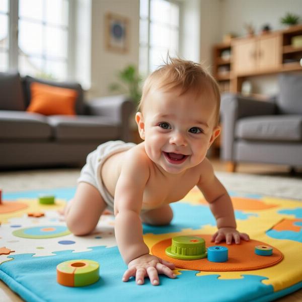 Baby Crawling on Floor