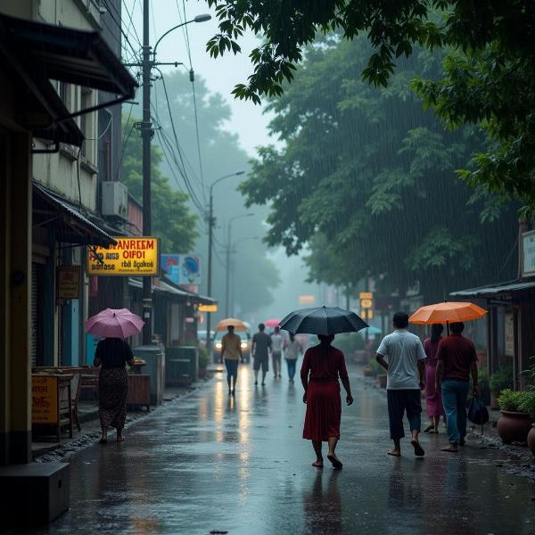 It rains here - barish hoti hai